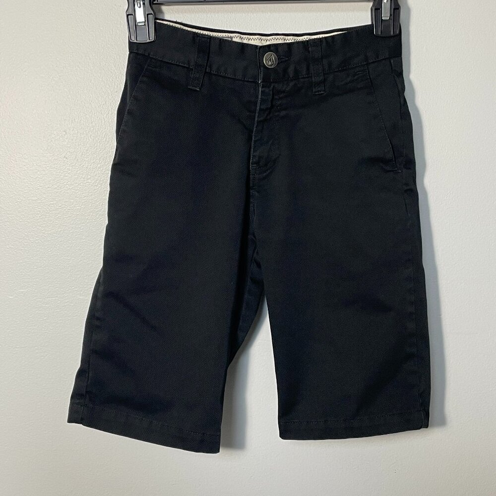 Volcom Corpo Class Black Slim Chino‎ Shorts Skateboarding Boys 23/10